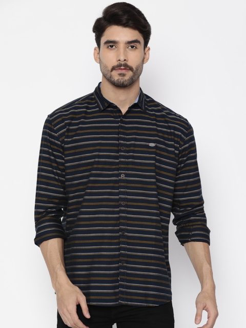 

Nature Casuals Men Navy Blue & Grey Regular Fit Striped Casual Shirt