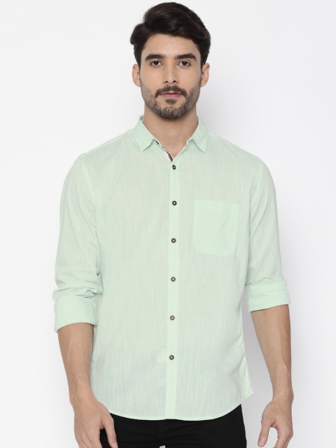 

Nature Casuals Men Green Slim Fit Solid Casual Shirt