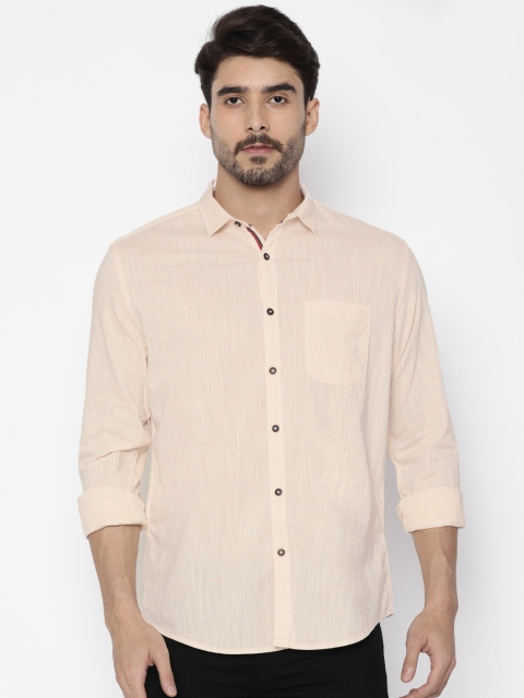 

Nature Casuals Men Peach-Coloured Slim Fit Solid Casual Shirt