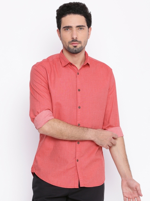 

Nature Casuals Men Red Slim Fit Self-Design Casual Shirt