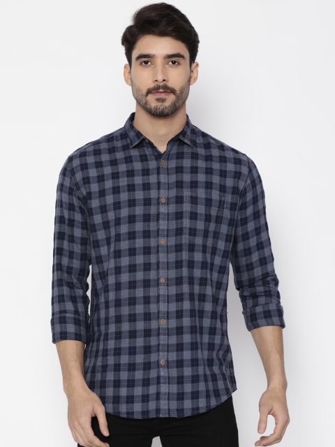 

Nature Casuals Men Blue Slim Fit Checked Casual Shirt