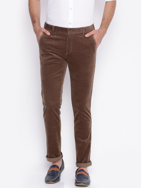 

Nature Casuals Men Brown Regular Fit Solid Corduroy Trousers