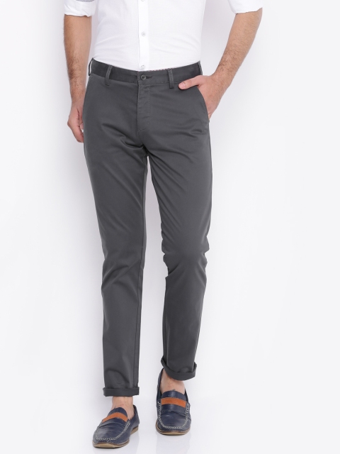 

Nature Casuals Men Charcoal Grey Regular Fit Solid Chinos