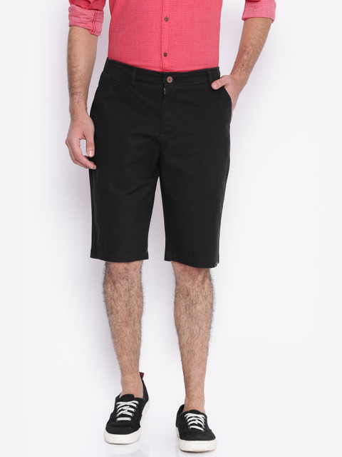 

Nature Casuals Men Black Solid Slim Fit Chino Shorts