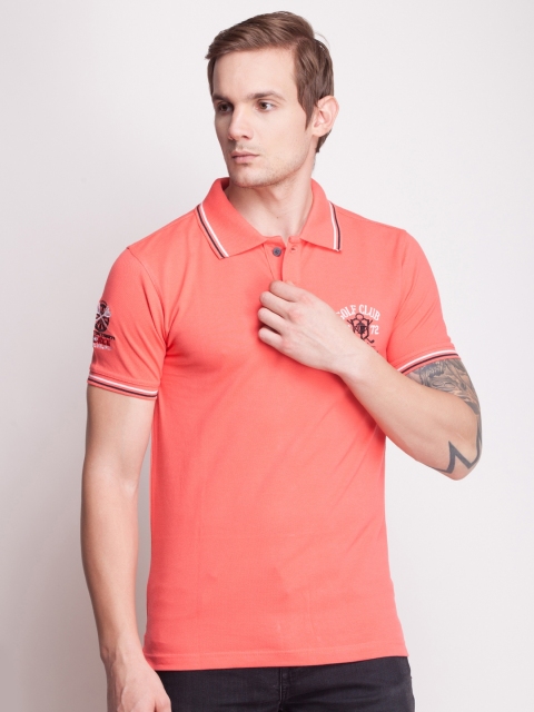 

Force Go Wear Men Coral Solid Polo Collar T-shirt