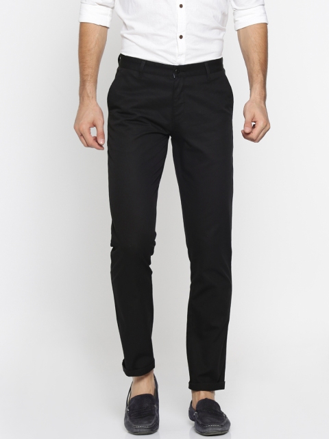 

British Club Men Black Slim Fit Solid Chinos