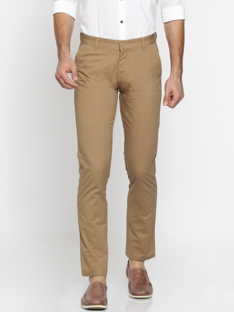 

British Club Men Khaki Slim Fit Solid Chinos Trousers