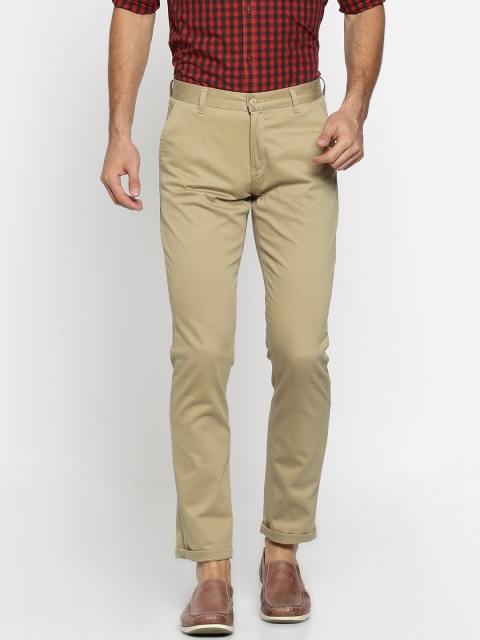 

British Club Men Beige Slim Fit Solid Chinos