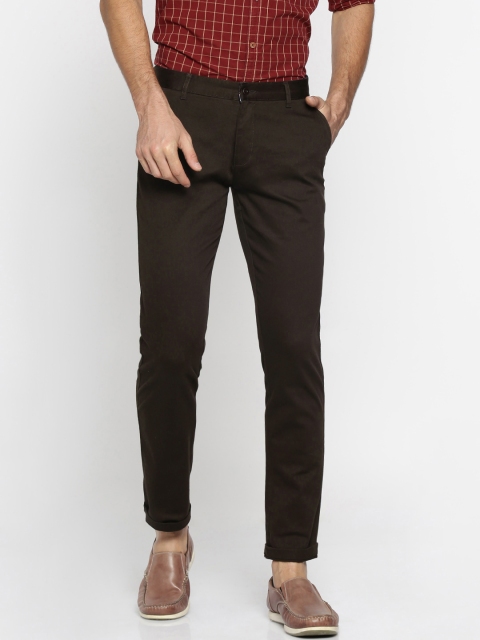 

British Club Men Brown Slim Fit Solid Chinos