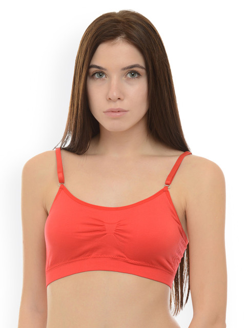 

Da Intimo Red Solid Non-Wired Lightly Padded Bralette DI-922