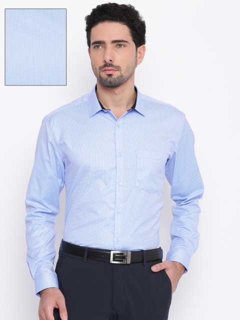 

Independence Men Blue Slim Fit Checked Formal Shirt