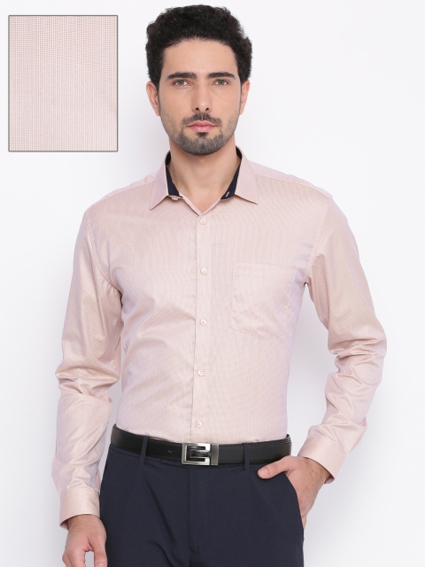 

Independence Men Pink Slim Fit Checked Formal Shirt