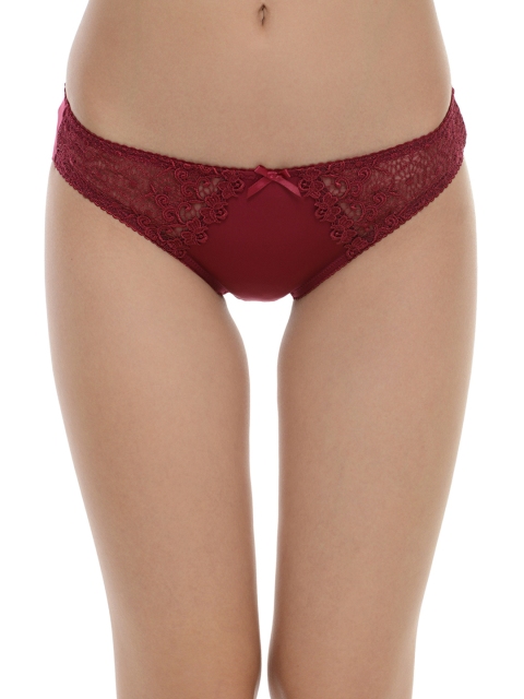 

Da Intimo Women Maroon Briefs with Lace Detail DIU-223