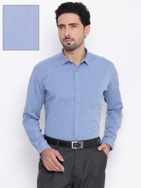 

Independence Men Blue Slim Fit Solid Formal Shirt