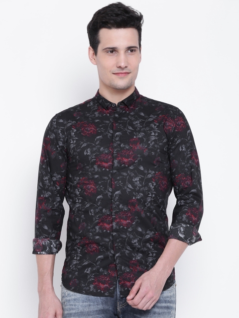 

Jack & Jones Men Black & Red Slim Fit Floral Print Casual Shirt