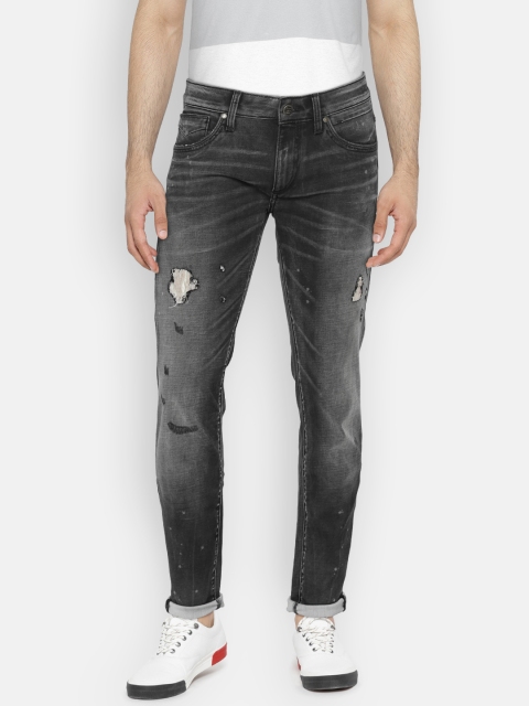 

Jack & Jones Men Grey Skinny Fit Low-Rise Mildly Distressed Stretchable Jeans