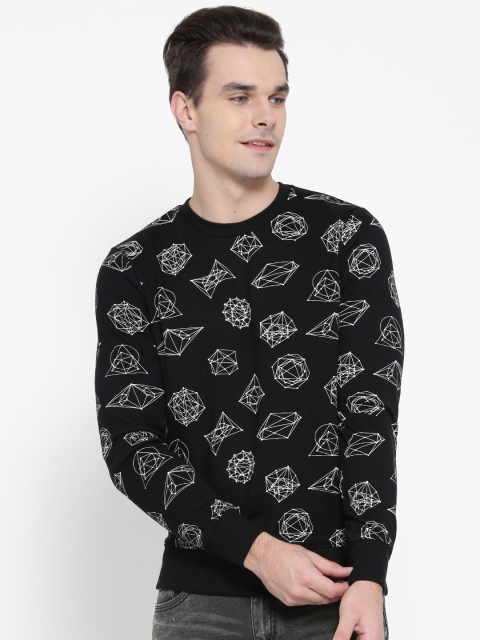 

Jack & Jones Men Black & White Printed Sweatshirt