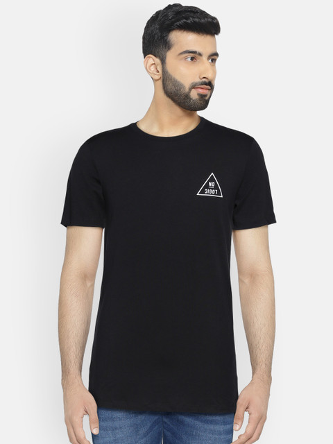 

Jack & Jones Men Black Printed Round Neck T-shirt