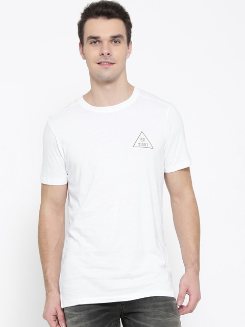 

Jack & Jones Men White Printed Round Neck T-shirt
