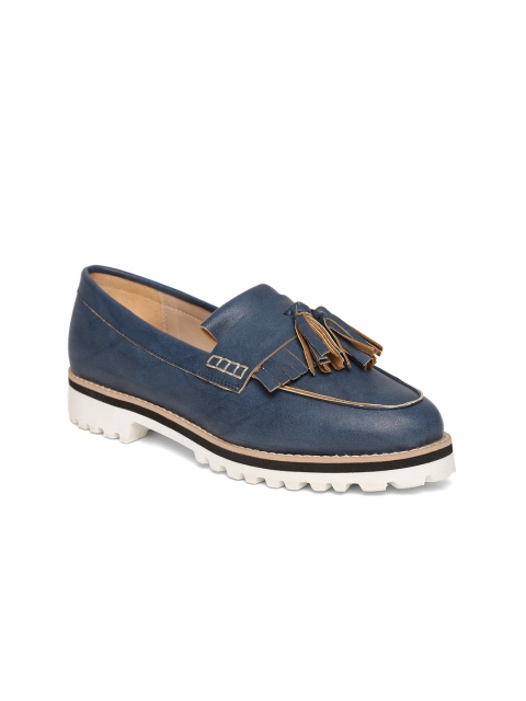 

Carlton London Women Navy Tasselled Slip-Ons, Navy blue