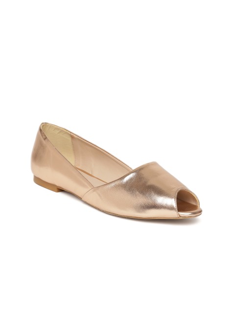 

Carlton London Women Gold-Toned Solid Peep-Toes