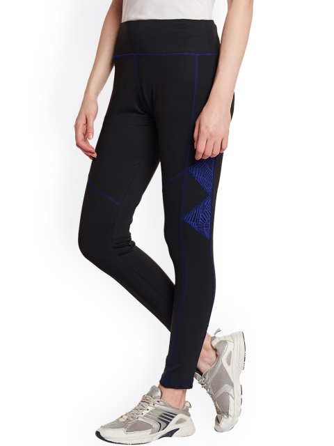 

Claura Black & Blue Printed Tights
