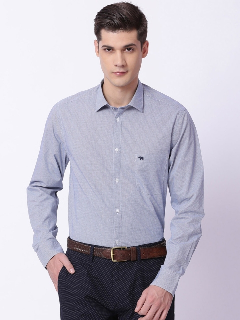 

THE BEAR HOUSE Men Blue & White Club Slim Fit Printed Smart Casual Shirt