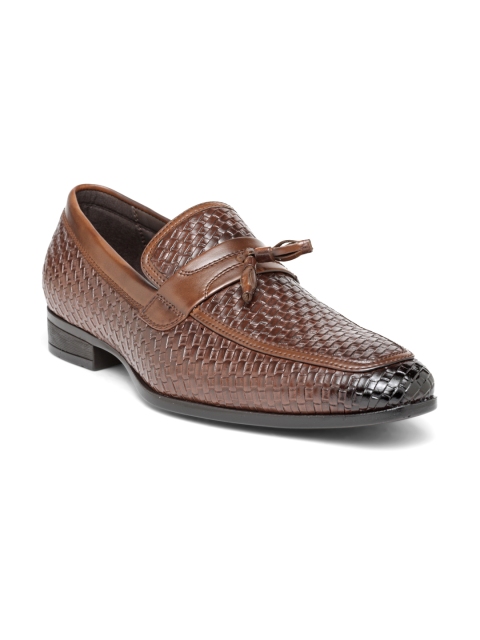 

San Frissco Men Brown Basketweave-Textured Loafers