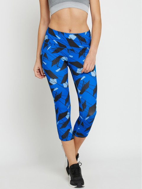 

SATVA Blue & Black Printed 3/4th Tights