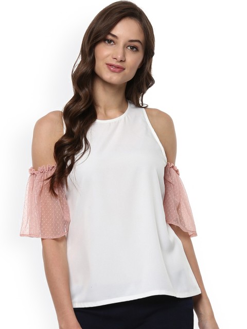 

Pannkh Women White Solid Top
