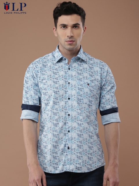 

Louis Philippe Sport Men Blue Printed Tailored Fit Shirt