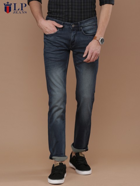 

Louis Philippe Jeans Men Blue Matt Slim Fit Low-Rise Clean Look Stretchable Jeans