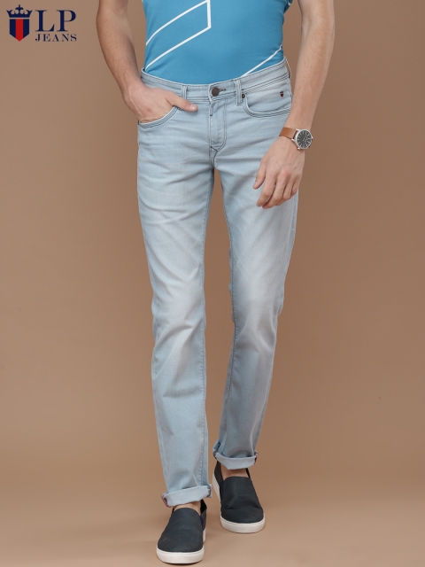 

Louis Philippe Jeans Men Blue Matt Slim Fit Low-Rise Clean Look Stretchable Jeans