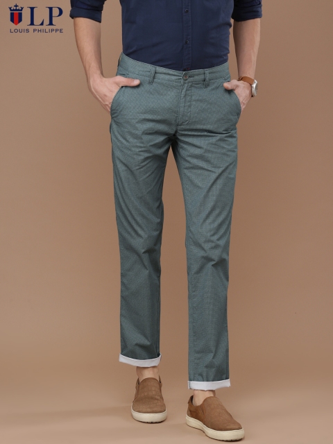 

Louis Philippe Sport Men Teal Steven Slim Fit Printed Regular Trousers