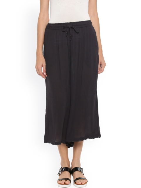 

De Moza Women Black Solid Flared Palazzos