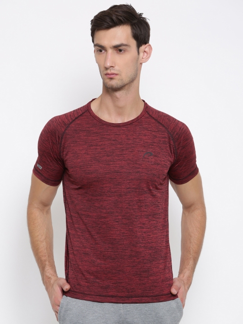

Proline Active Men Red Self Design Round Neck Training T-shirt