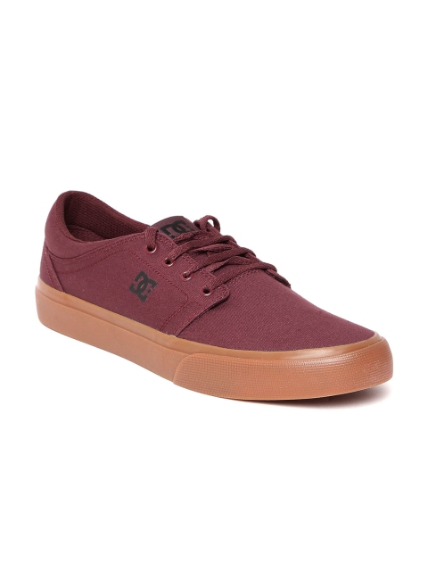 

DC Men Burgundy Leather Sneakers