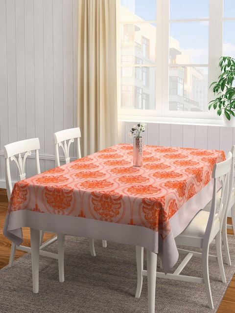 

S9home by Seasons Orange Rectangular Printed 90" x 60" Polyester Table Cover