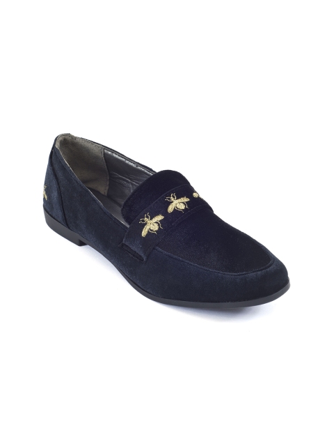 

Truffle Collection Women Black & Navy Blue Loafers