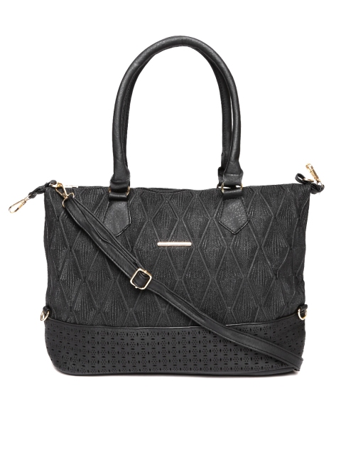 

red pout Black Textured Shoulder Bag