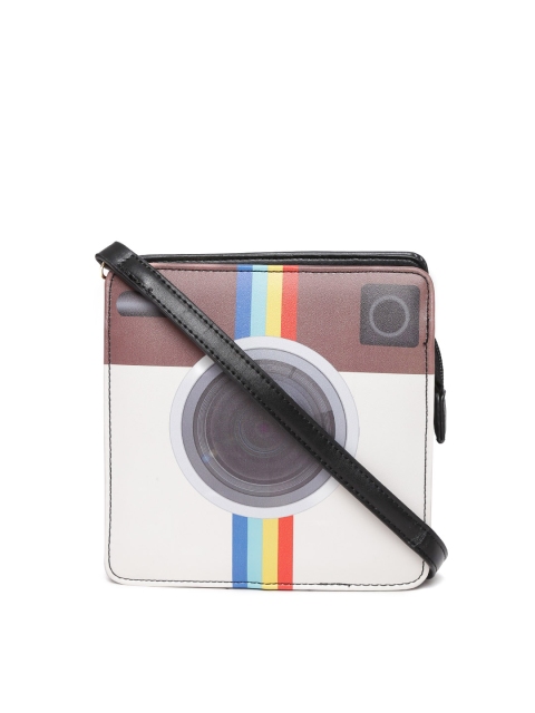 

red pout Off-White & Black Instagram Logo Print Sling Bag