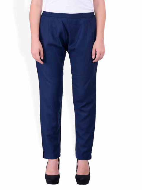 

Laabha Women Navy Blue Relaxed Regular Fit Solid Regular Trousers
