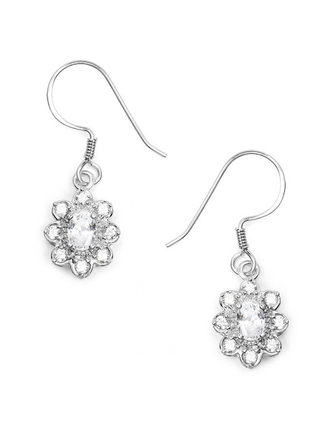 

Johareez Silver Floral Drop Earrings
