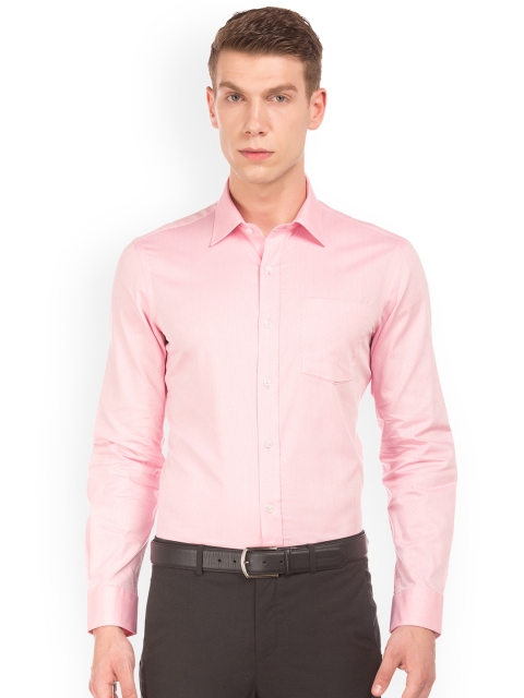 

Arrow Men Pink Slim Fit Self Design Semiformal Shirt