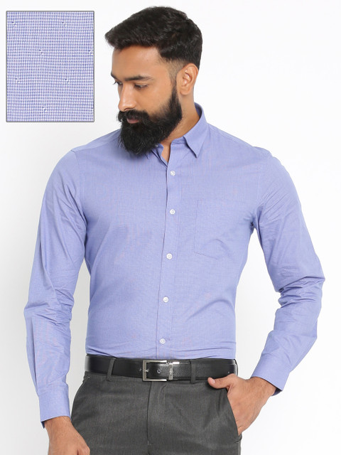 

Arrow Men Purple Slim Fit Self Design Formal Shirt