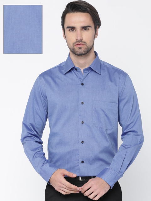 

Arrow Men Blue Regular Fit Self Design Formal Shirt
