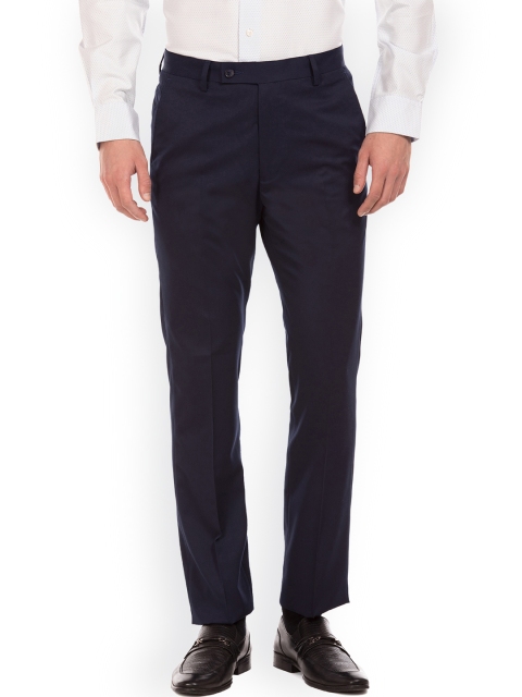 

Arrow Men Navy Blue Tapered Fit Solid Formal Trousers
