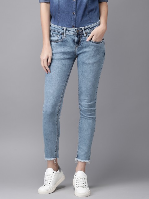 

HERE&NOW Women Blue Skinny Fit Mid-Rise Clean Look Stretchable Jeans