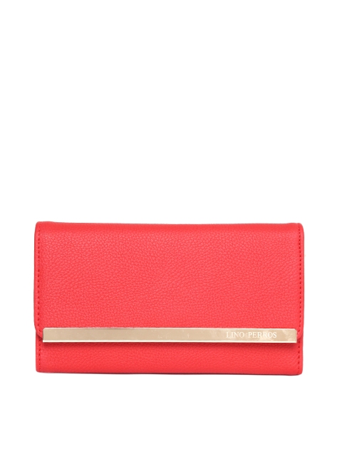 

Lino Perros Women Red Solid Three Fold Wallet