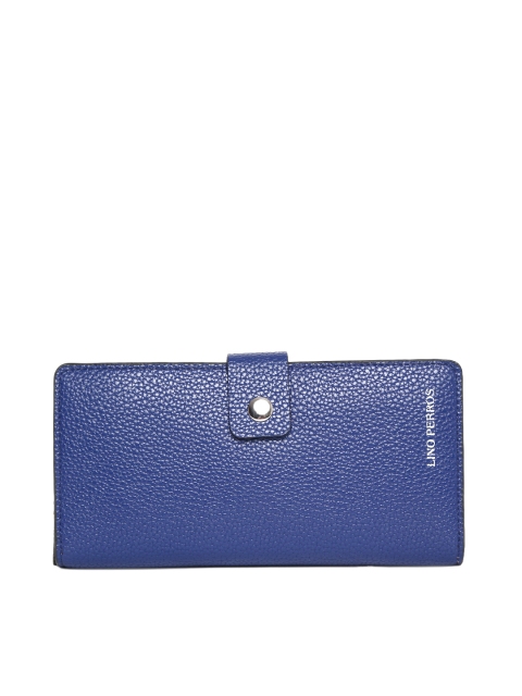 

Lino Perros Women Blue Solid Two Fold Wallet
